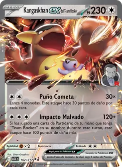 Carta Kangaskhan ex del Team Rocket de la expansión Héroes Ascendentes, número 162/217