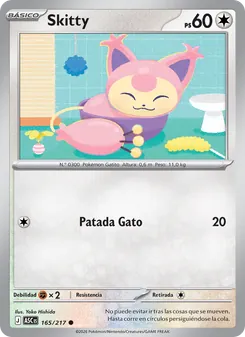 Carta Skitty de la expansión Héroes Ascendentes, número 165/217