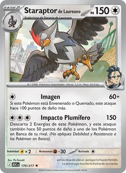 Carta Staraptor de Laureano de la expansión Héroes Ascendentes, número 170/217