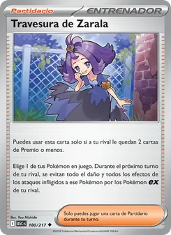 Carta Travesura de Zarala de la expansión Héroes Ascendentes, número 180/217