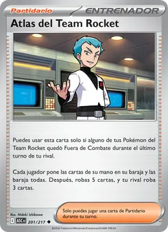 Carta Atlas del Team Rocket de la expansión Héroes Ascendentes, número 201/217
