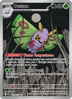 Carta Dustox de la expansión Héroes Ascendentes, número 220/217