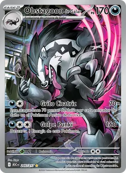 Carta Obstagoon de Galar de la expansión Héroes Ascendentes, número 245/217