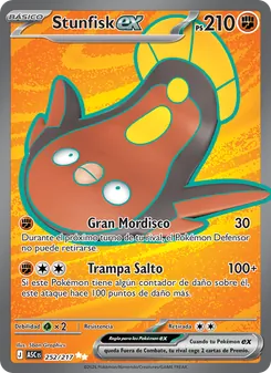 Carta Stunfisk ex de la expansión Héroes Ascendentes, número 252/217