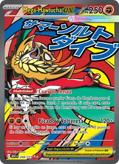 Carta Mega-Hawlucha ex de la expansión Héroes Ascendentes, número 268/217