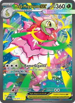 Carta Mega-Meganium ex de la expansión Héroes Ascendentes, número 272/217