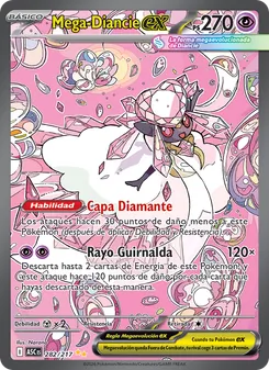 Carta Mega-Diancie ex de la expansión Héroes Ascendentes, número 282/217