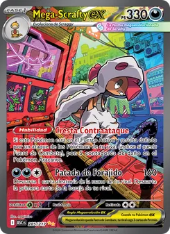 Carta Mega-Scrafty ex de la expansión Héroes Ascendentes, número 285/217