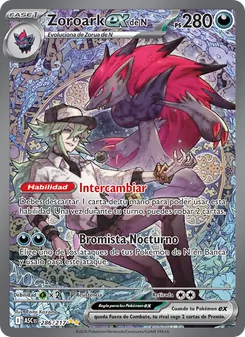 Carta Zoroark ex de N de la expansión Héroes Ascendentes, número 286/217