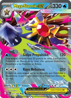 Carta Mega-Starmie ex de la expansión Equilibrio Perfecto, número 021/88