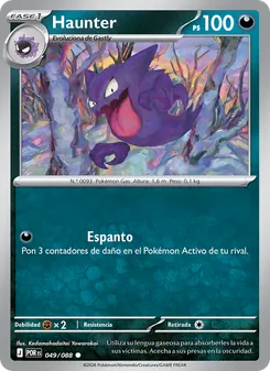 Carta Haunter de la expansión Equilibrio Perfecto, número 049/88