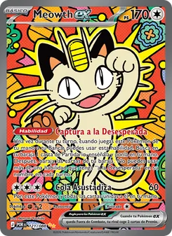 Carta Meowth ex de la expansión Equilibrio Perfecto, número 121/88