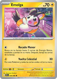 Carta Emolga de la expansión Caos Creciente, número 030/86