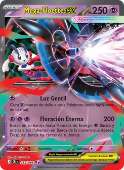 Carta Mega-Floette ex de la expansión Caos Creciente, número 035/86
