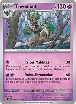 Carta Trevenant de la expansión Caos Creciente, número 039/86
