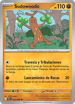 Carta Sudowoodo de la expansión Caos Creciente, número 043/86