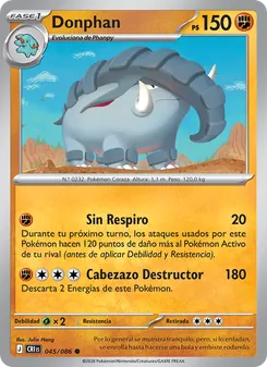 Carta Donphan de la expansión Caos Creciente, número 045/86