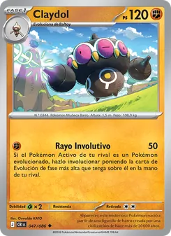 Carta Claydol de la expansión Caos Creciente, número 047/86