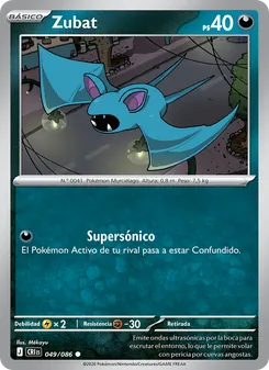 Carta Zubat de la expansión Caos Creciente, número 049/86