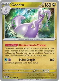 Carta Goodra de la expansión Caos Creciente, número 068/86