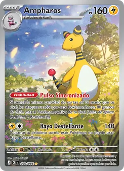 Carta Ampharos de la expansión Caos Creciente, número 090/86