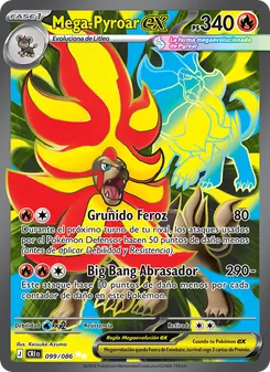 Carta Mega-Pyroar ex de la expansión Caos Creciente, número 099/86