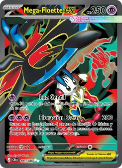 Carta Mega-Floette ex de la expansión Caos Creciente, número 101/86
