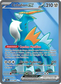 Carta Cobalion ex de la expansión Caos Creciente, número 103/86
