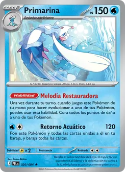 Carta Primarina de la expansión Oscuridad Absoluta, número 020/84