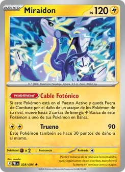 Carta Miraidon de la expansión Oscuridad Absoluta, número 028/84