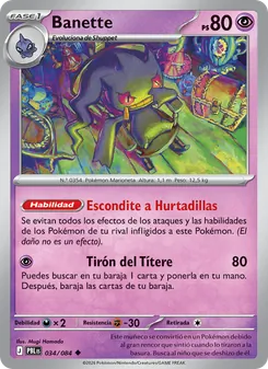 Carta Banette de la expansión Oscuridad Absoluta, número 034/84