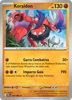 Carta Koraidon de la expansión Oscuridad Absoluta, número 047/84