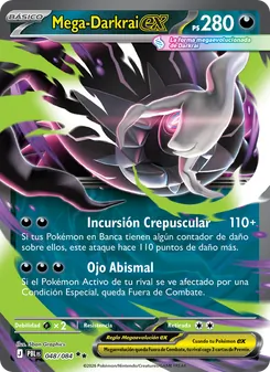 Carta Mega-Darkrai ex de la expansión Oscuridad Absoluta, número 048/84