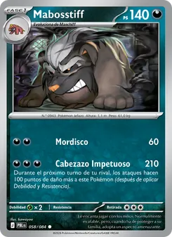 Carta Mabosstiff de la expansión Oscuridad Absoluta, número 058/84