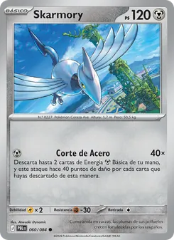 Carta Skarmory de la expansión Oscuridad Absoluta, número 060/84