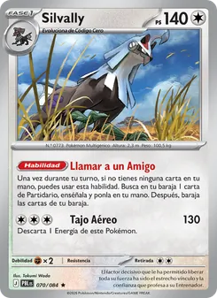 Carta Silvally de la expansión Oscuridad Absoluta, número 070/84