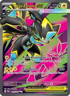 Carta Mega-Zeraora ex de la expansión Oscuridad Absoluta, número 098/84