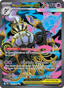 Carta Mega-Chandelure ex de la expansión Oscuridad Absoluta, número 099/84