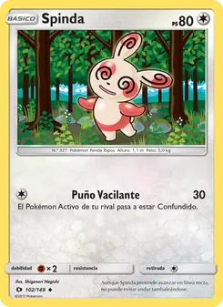 Carta Spinda de la expansión Sol y Luna, número 102/149