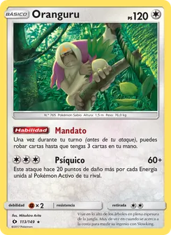 Carta Oranguru de la expansión Sol y Luna, número 113/149
