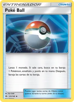 Carta Poké Ball de la expansión Sol y Luna, número 125/149
