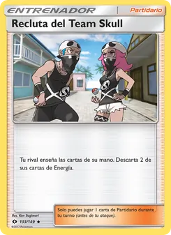 Carta Recluta del Team Skull de la expansión Sol y Luna, número 133/149