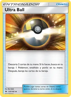Carta Ultra Ball de la expansión Sol y Luna, número 135/149
