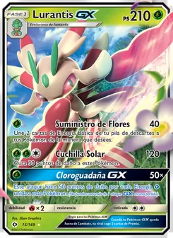 Carta Lurantis GX de la expansión Sol y Luna, número 15/149