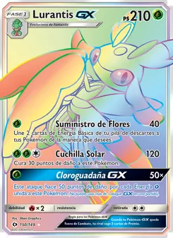 Carta Lurantis GX de la expansión Sol y Luna, número 150/149