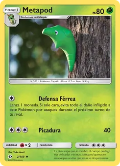 Carta Metapod de la expansión Sol y Luna, número 2/149