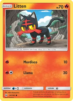 Carta Litten de la expansión Sol y Luna, número 24/149