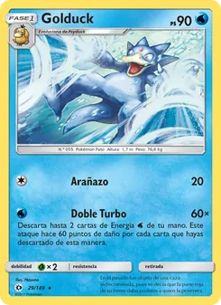 Carta Golduck de la expansión Sol y Luna, número 29/149