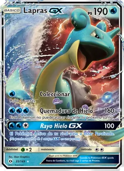 Carta Lapras GX de la expansión Sol y Luna, número 35/149