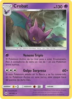 Carta Crobat de la expansión Sol y Luna, número 56/149